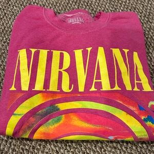 Like new, Nirvana pink oversize sweatshirt, S/M, great gift for the Holidays!